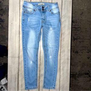 SOLD ON EBAY Encore Destroyed Stretchy Blue Denim Skinny Ankle Jeans Sz 3 Jr 27
